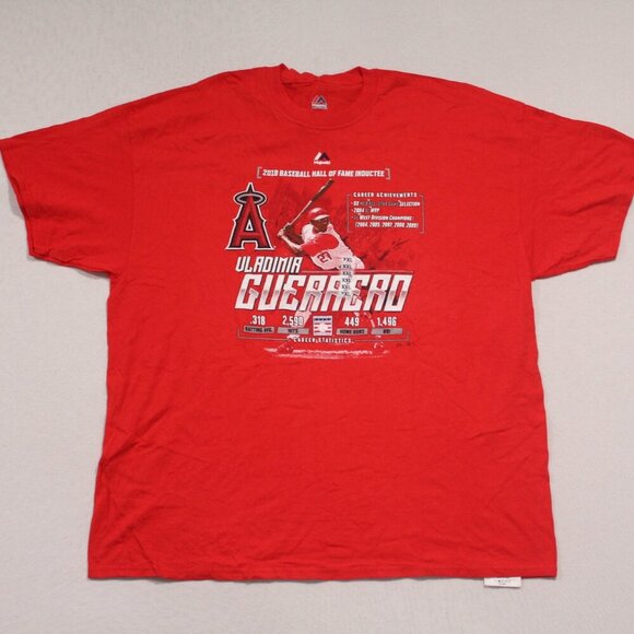 Majestic Other - Anaheim Angels Men Red Tee Shit Cooperstown Vladimir Guerrero Size XXl